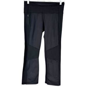 Lululemon Women's Black Moto Style 7/8 Leggings Size 10 Excellent Condition